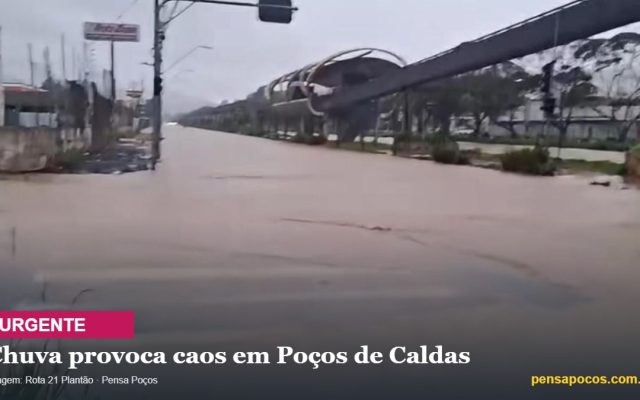 Enchente, desmoronamento e ruas alagadas: chuva provoca caos em Poços de Caldas