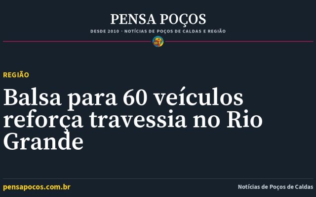Balsa gigante para 60 veículos entra em operação no Rio Grande entre Delfinópolis e Cássia
