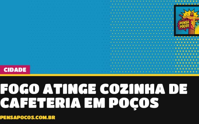 Fogo toma cozinha do Café Concerto em Poços e mobiliza oito bombeiros logo cedo