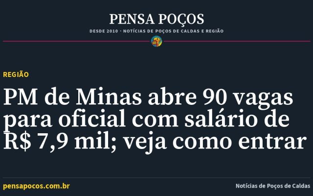 PM de Minas abre 90 vagas para oficial com salário de R$ 7,9 mil; veja como entrar