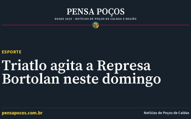 Represa Bortolan vira palco de triatlo neste domingo em Poços de Caldas