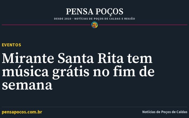 Samba e pôr do sol de graça: Mirante Santa Rita agita o fim de semana em Poços de Caldas