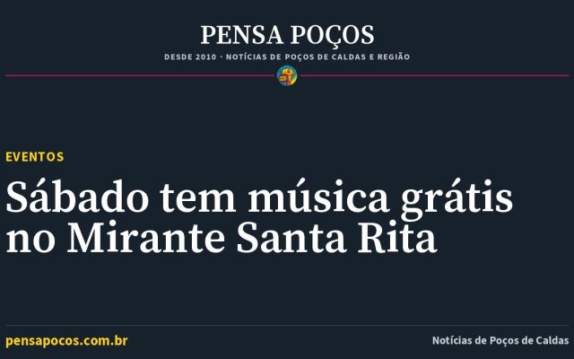 Tardes Tropicais leva música brasileira de graça ao Mirante Santa Rita, em Poços de Caldas